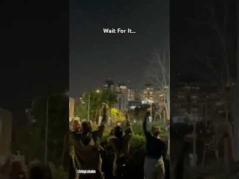 Tel Aviv Crowd Cheers As Missile Is Stopped In The Israel Sky #iran